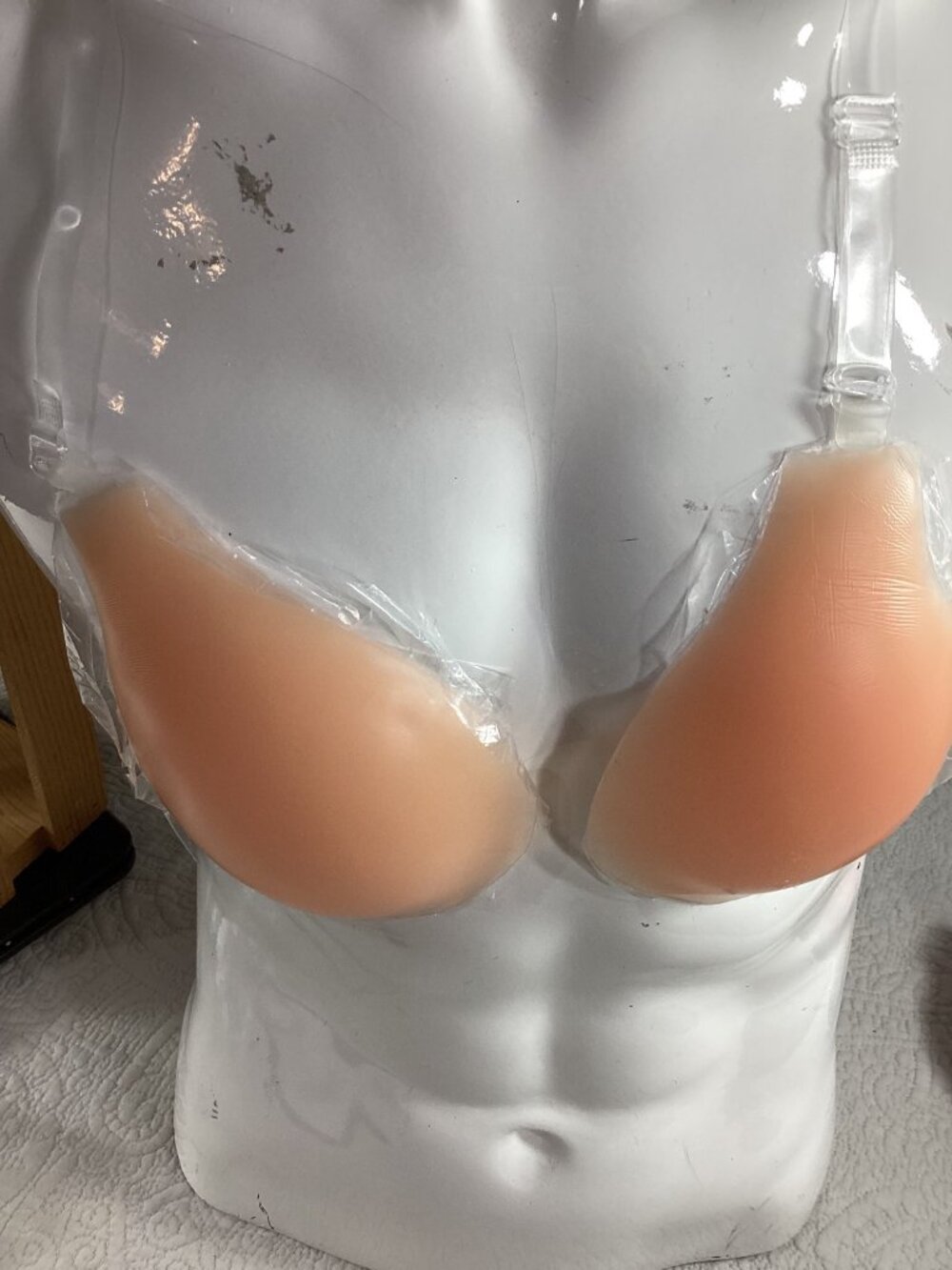 AA cup Breast Forms w/Adhesive*clear strap*Sissy*Femboy*Cosplay*Halloween*NIP